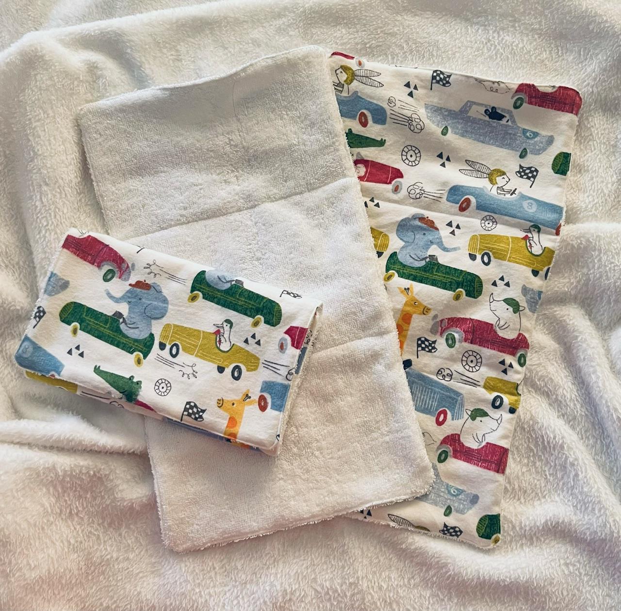 Cars Terry & Soft Flannel Baby Burp Cloths | Perfect Baby Shower Gift | Practical Newborn Essentials new mom, order is for a single