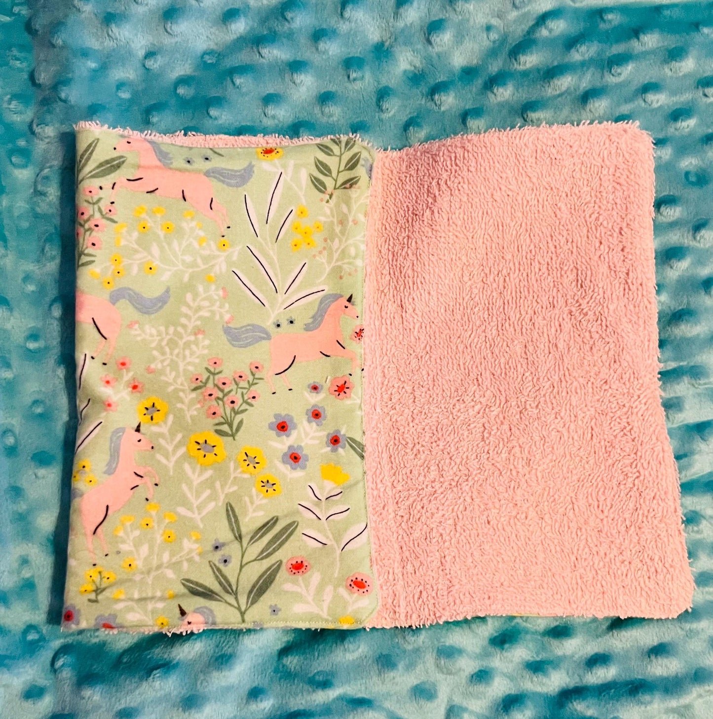Absorbent Terry & Soft Flannel Baby Burp Cloths | Perfect Baby Shower Gift | Practical Newborn Essentials new mom. Order is for a single.