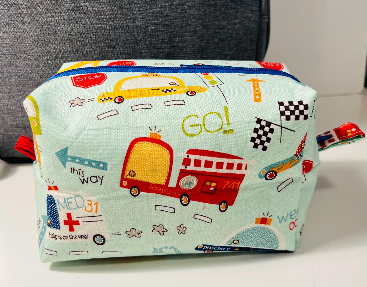 Safe sided storage bag, Ambulance, Fire truck, Police Car, Help is on the way. Great for travel.