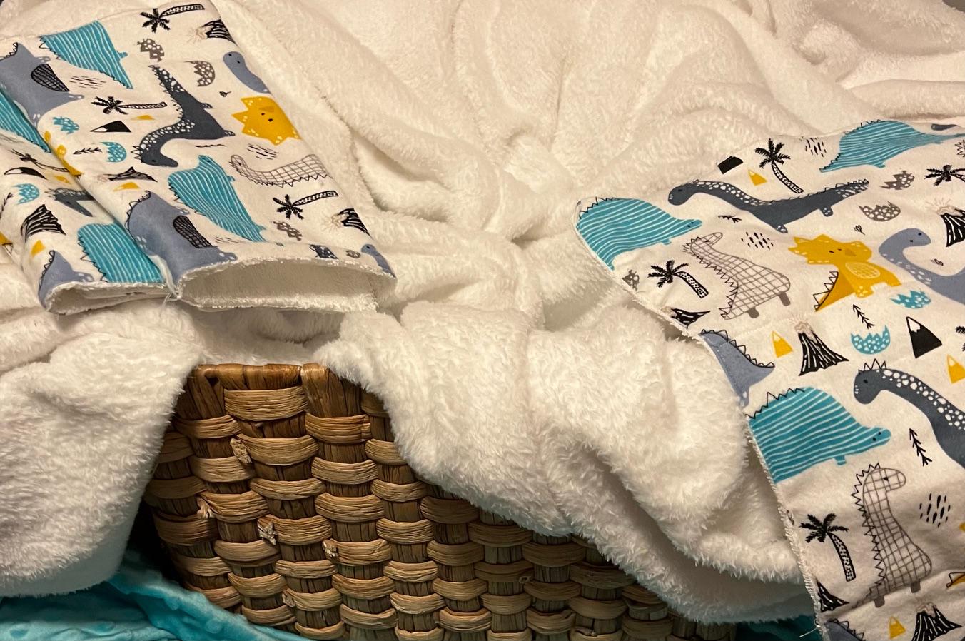 Dinosaur Terry & Soft Flannel Baby Burp Cloths | Perfect Baby Shower Gift | Practical Newborn Essentials new mom. Order is for a single.