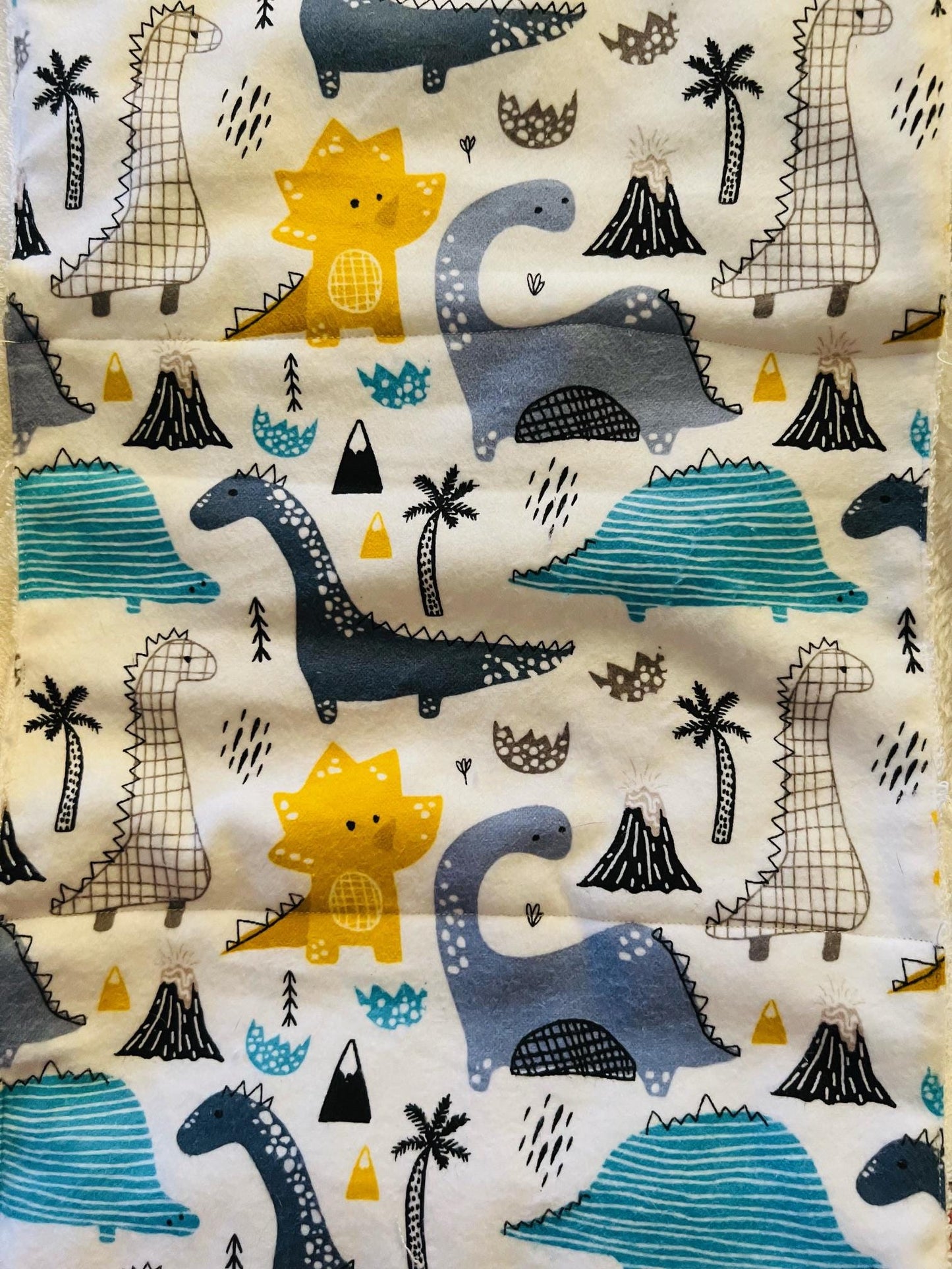 Dinosaur Terry & Soft Flannel Baby Burp Cloths | Perfect Baby Shower Gift | Practical Newborn Essentials new mom. Order is for a single.