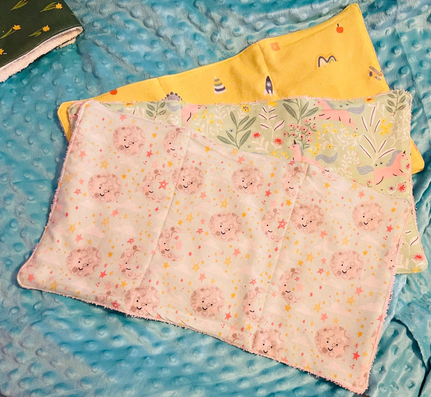 Absorbent Terry & Soft Flannel Baby Burp Cloths | Perfect Baby Shower Gift | Practical Newborn Essentials new mom. Order is for a single.