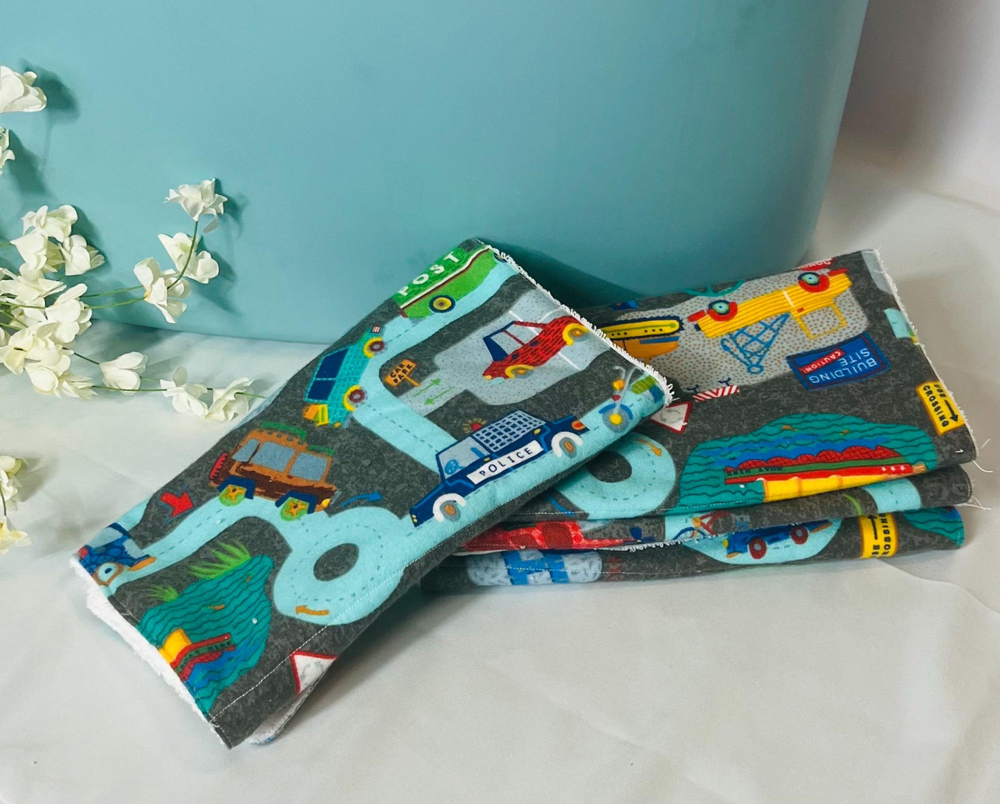 Absorbent Terry & Soft Flannel Baby Burp Cloths | Perfect Baby Shower Gift | Practical Newborn Essentials new mom. Order is for a single.