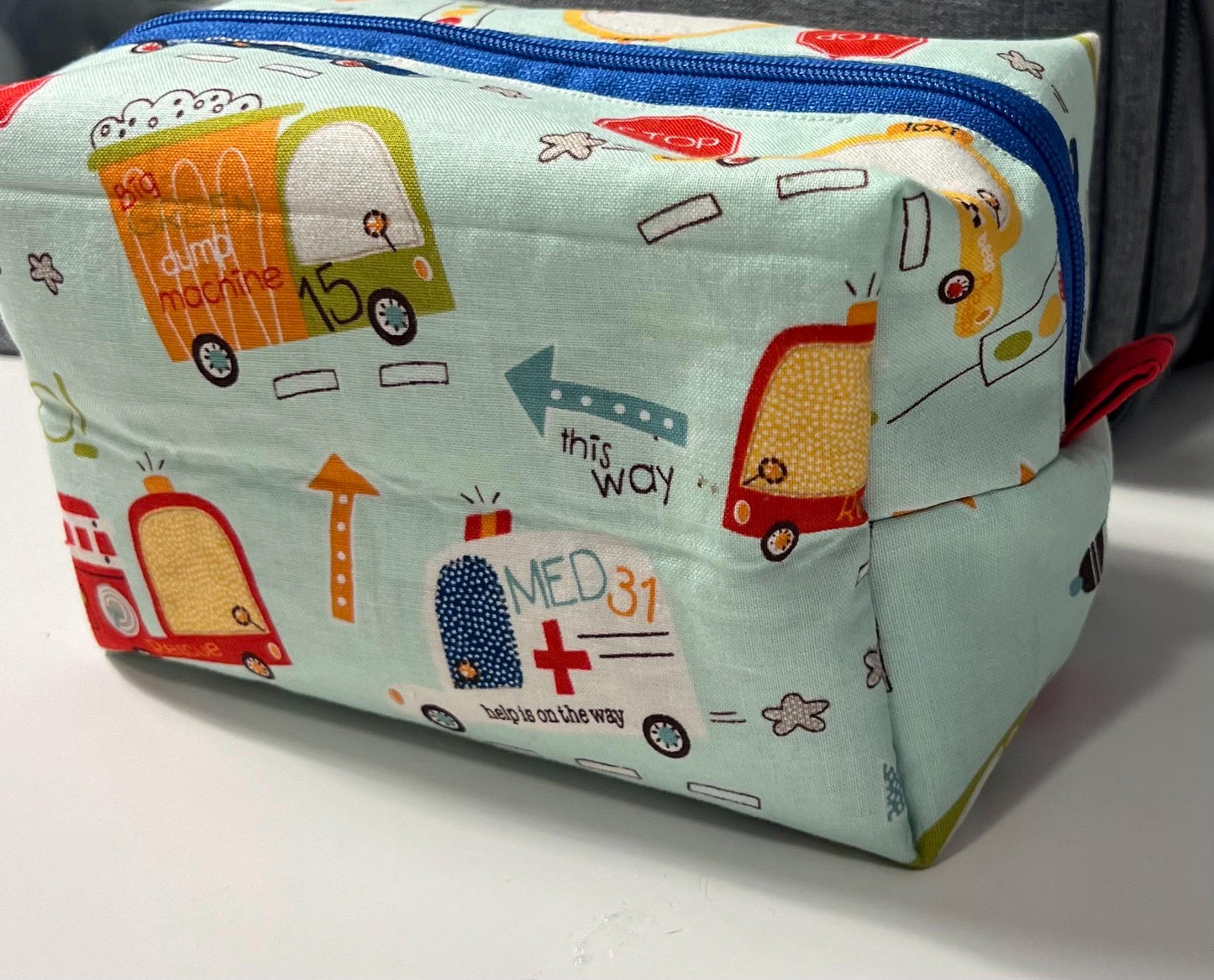 Safe sided storage bag, Ambulance, Fire truck, Police Car, Help is on the way. Great for travel.