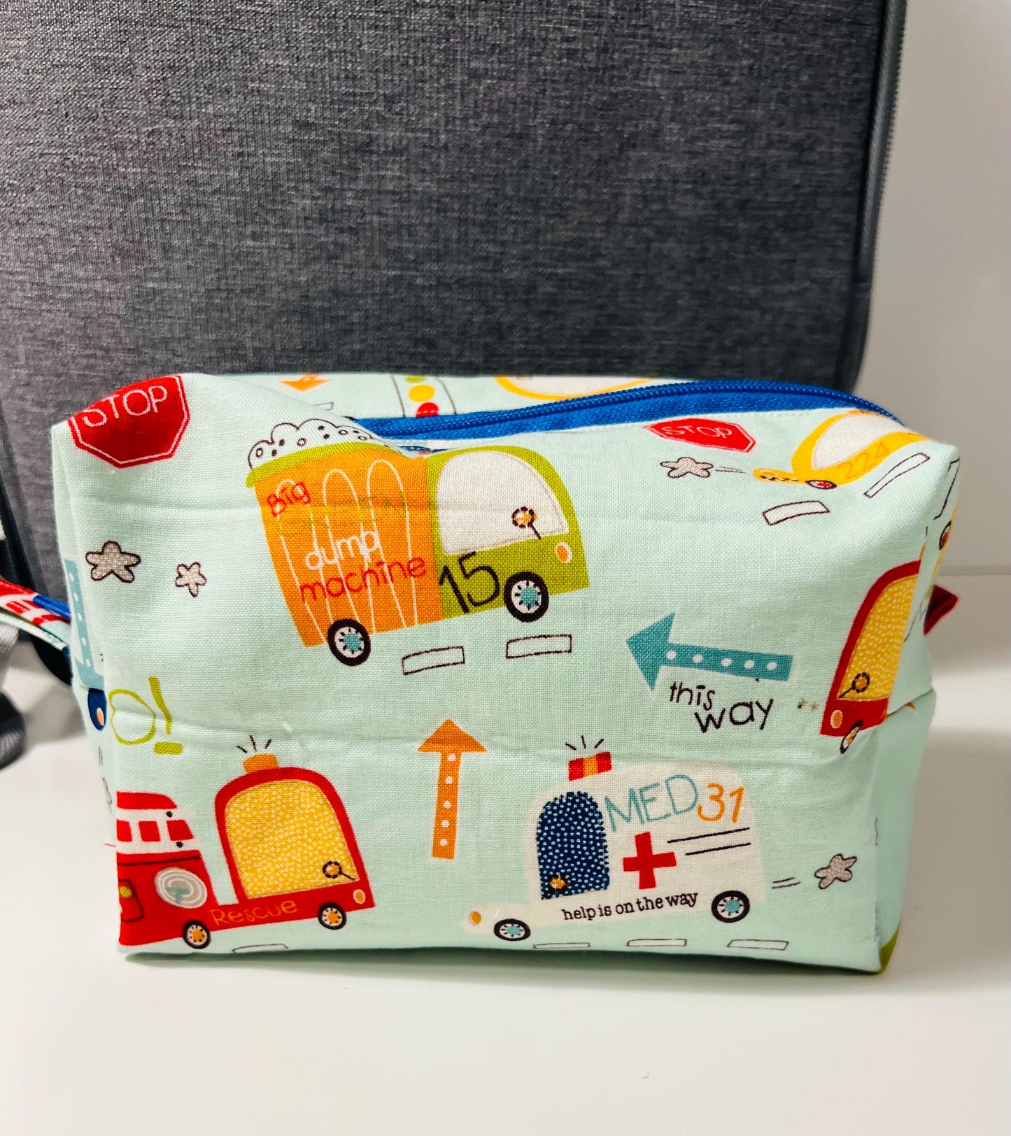 Safe sided storage bag, Ambulance, Fire truck, Police Car, Help is on the way. Great for travel.