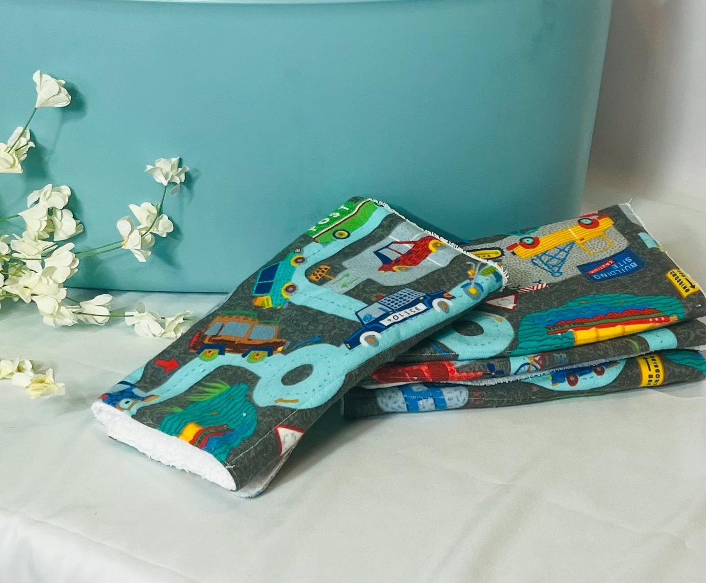 Absorbent Terry & Soft Flannel Baby Burp Cloths | Perfect Baby Shower Gift | Practical Newborn Essentials new mom. Order is for a single.