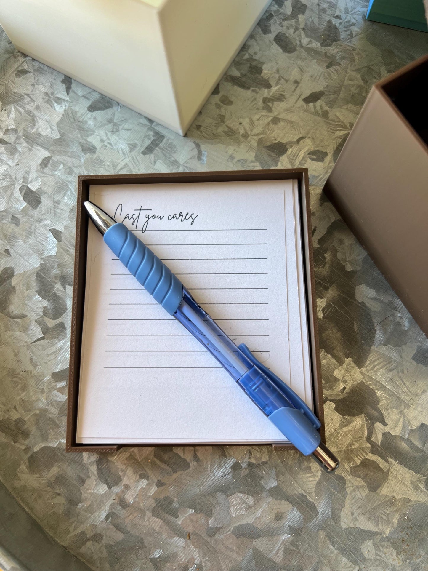 Cast Your Cares β Prayer Box: Write, release, and reflect. A beautiful way to surrender worries, trust in faith, and see God move.