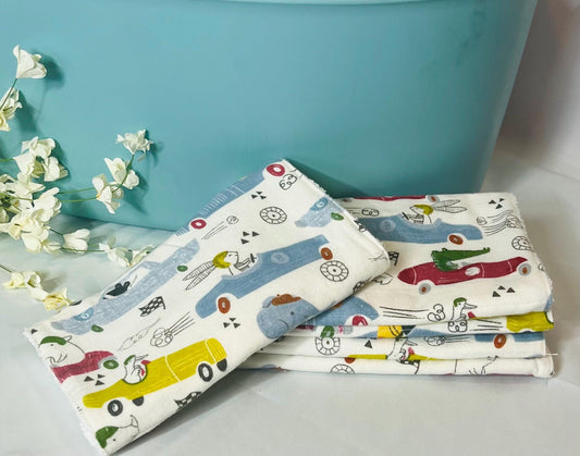Cars Terry & Soft Flannel Baby Burp Cloths | Perfect Baby Shower Gift | Practical Newborn Essentials new mom, order is for a single