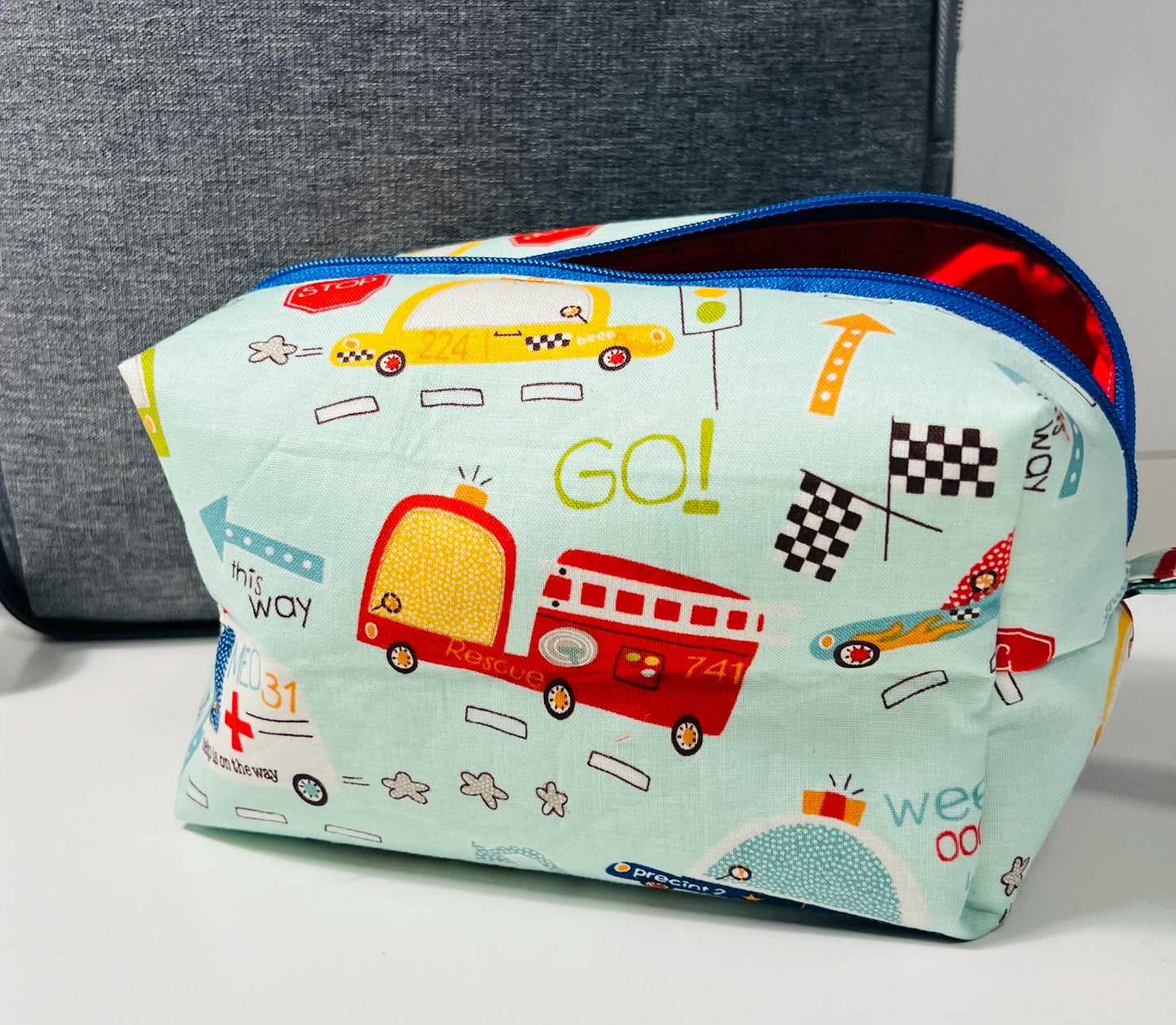 Safe sided storage bag, Ambulance, Fire truck, Police Car, Help is on the way. Great for travel.