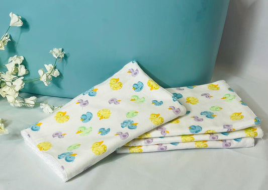 Rubber Duck Terry & Soft Flannel Baby Burp Cloths | Perfect Baby Shower Gift | Practical Newborn Essentials new mom, order is for a single